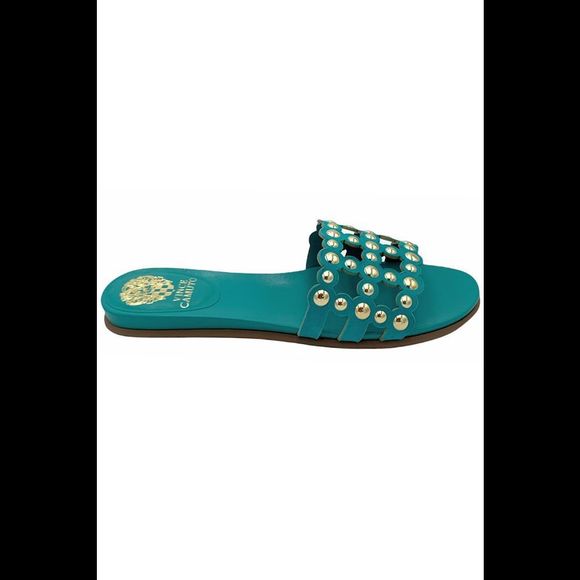 Vince Camuto Shoes - Vince Camuto Leather Studded Slide Sandals Ellanna Cozumel - Medium